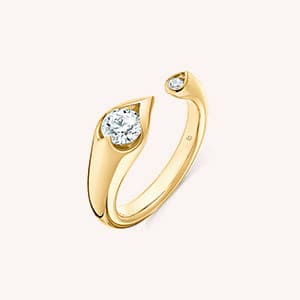 Fire Lu Open Droplet Ring 18K Gold